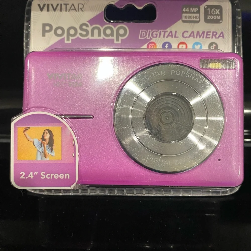 NEW - Purple Vivitar PopSnap digital camera, 16x zoom, 1080HD, 2.4” screen